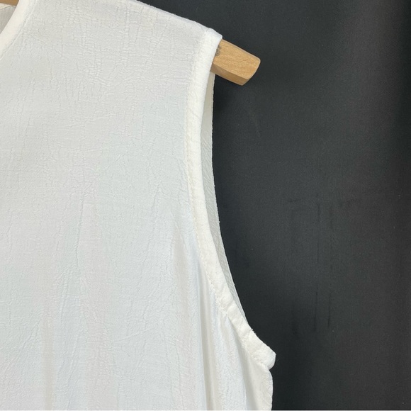 Vintage EILEEN FISHER Sleeveless Top tank white textured luxurious - Picture 5 of 14